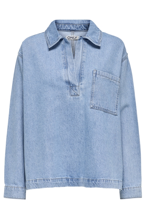 Only onlbirdie l/s polo denim shirt azg